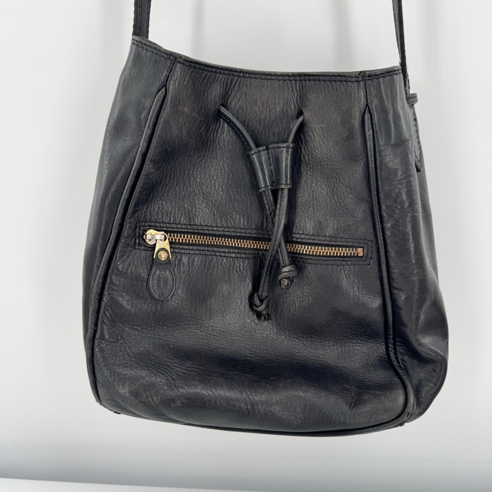 Fossil Handbag Crossbody Bag Black‎ Leather Drawstring Bucket Bag Purse
